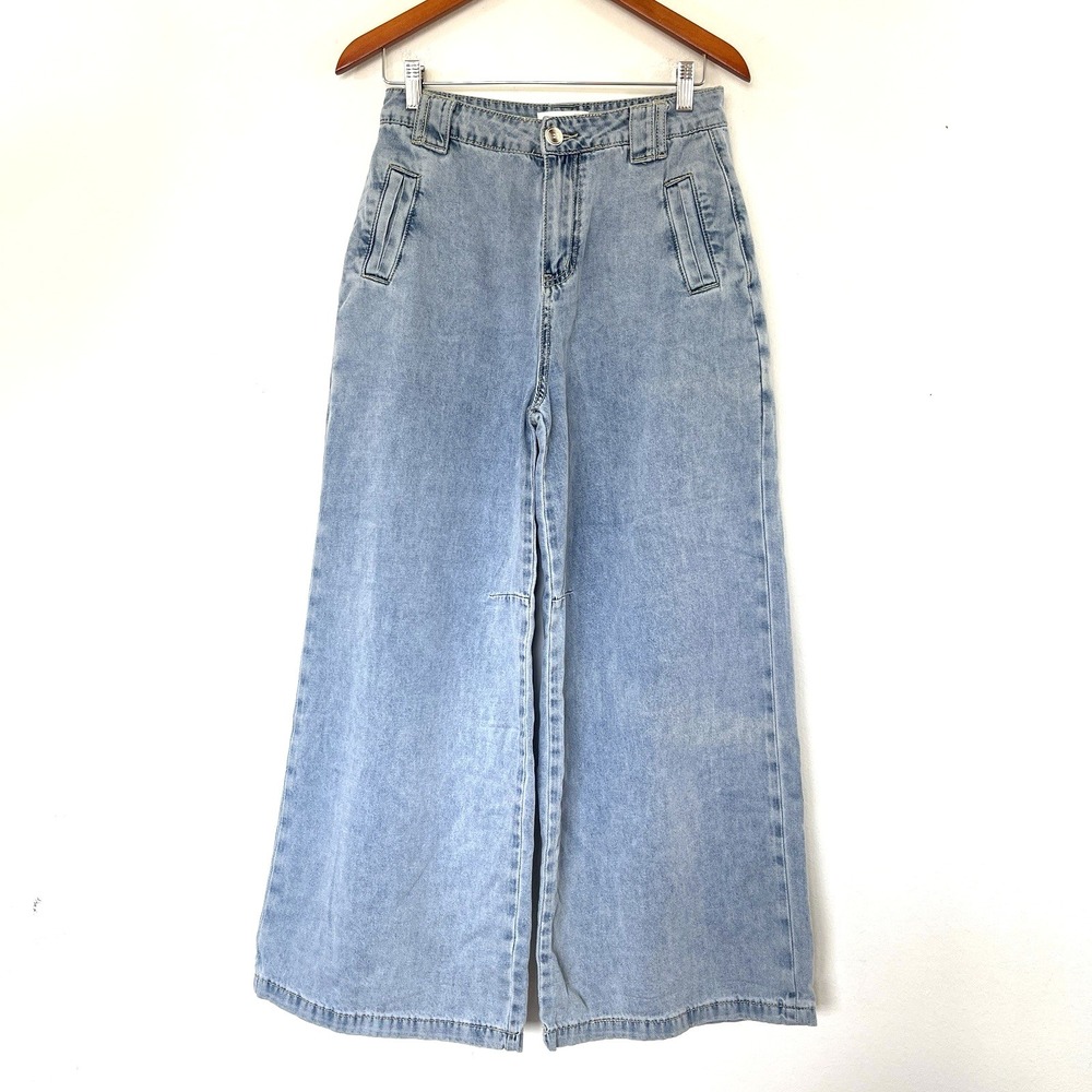 Denim Days Womens Baggy Y2K Jeans Size S Blue High Rise Wide Leg 90s Skate